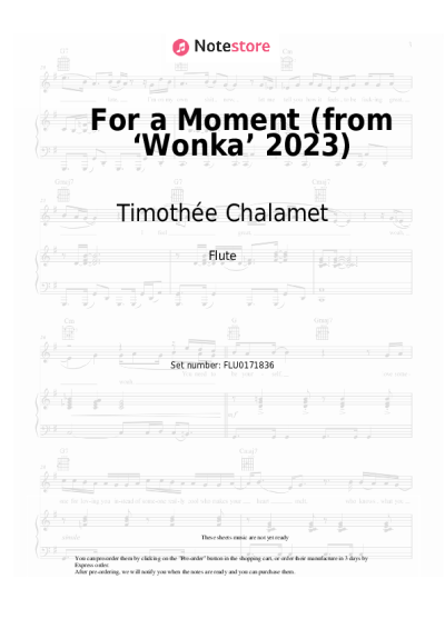 undefined Timothée Chalamet, Calah Lane - For a Moment (from ‘Wonka’ 2023)