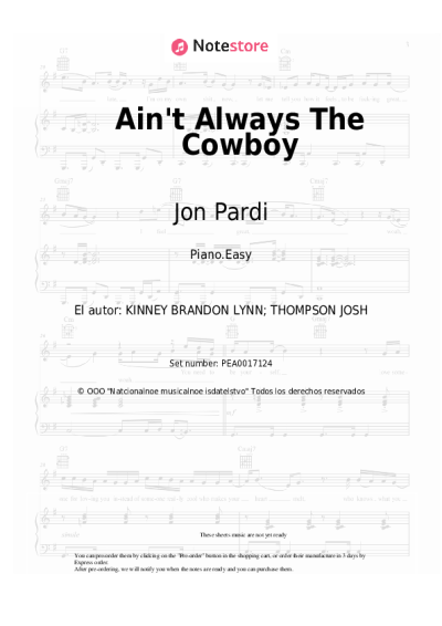 Notas, acordes Jon Pardi - Ain't Always The Cowboy