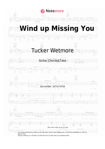 Notas, acordes Tucker Wetmore - Wind up Missing You