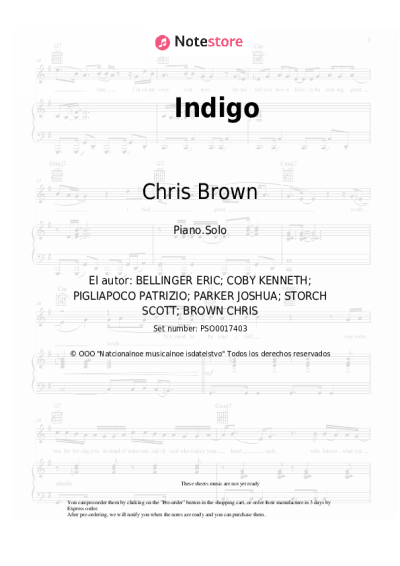 Notas, acordes Chris Brown - Indigo