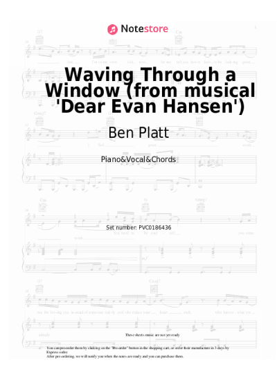Notas, acordes Ben Platt - Waving Through a Window (from musical 'Dear Evan Hansen')