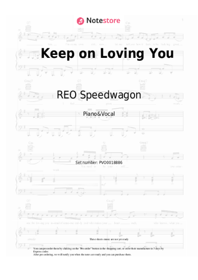 Notas, acordes REO Speedwagon - Keep on Loving You