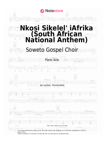 Notas, acordes Soweto Gospel Choir - Nkosi Sikelel' iAfrika (South African National Anthem)