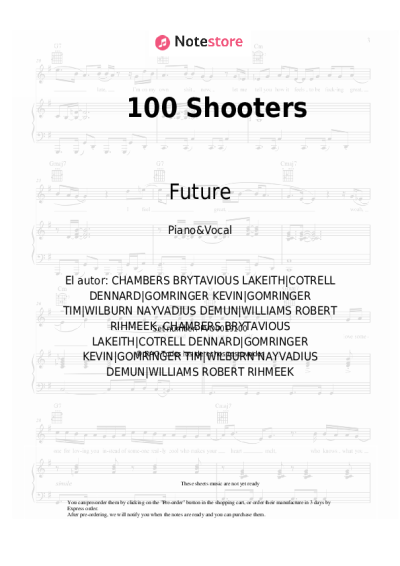 Notas, acordes Future, Meek Mill, Doe Boy - 100 Shooters