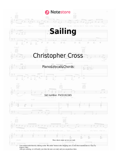 Notas, acordes Christopher Cross - Sailing