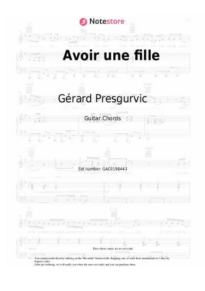 Notas, acordes Gérard Presgurvic - Avoir une fille