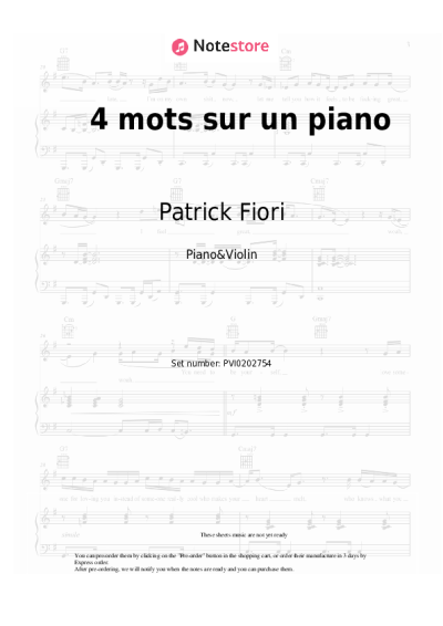undefined Patrick Fiori - 4 mots sur un piano