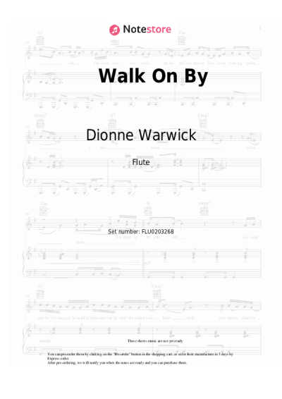 Notas, acordes Dionne Warwick - Walk On By