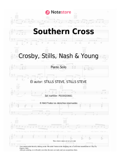 Notas, acordes Crosby, Stills, Nash & Young - Southern Cross
