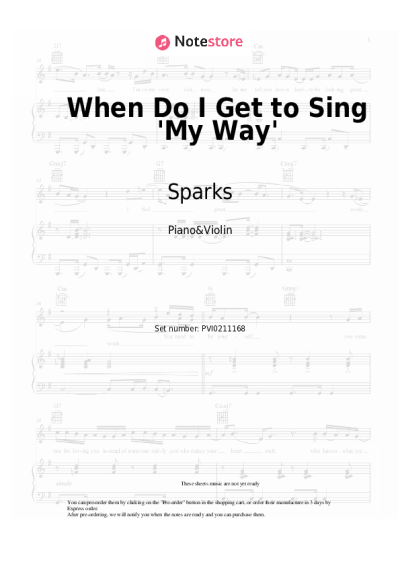Notas, acordes Sparks - When Do I Get to Sing 'My Way'
