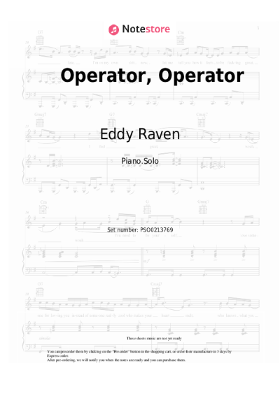 Notas, acordes Eddy Raven - Operator, Operator