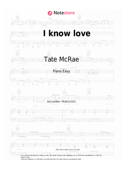 Notas, acordes Tate McRae, The Kid Laroi - I know love