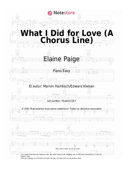 Notas, acordes Elaine Paige - What I Did for Love (A Chorus Line)