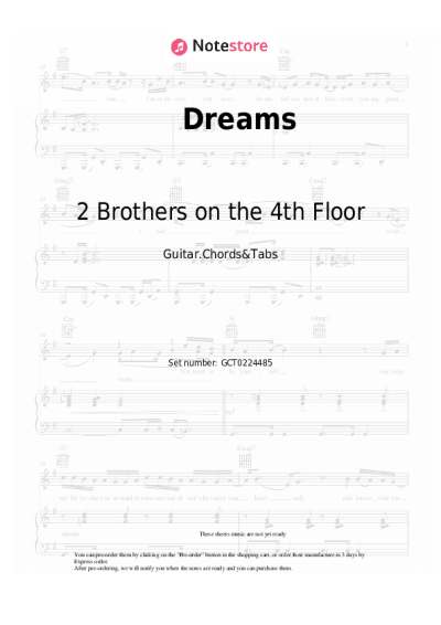 Notas, acordes 2 Brothers on the 4th Floor - Dreams