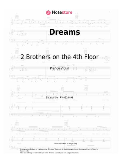 Notas, acordes 2 Brothers on the 4th Floor - Dreams