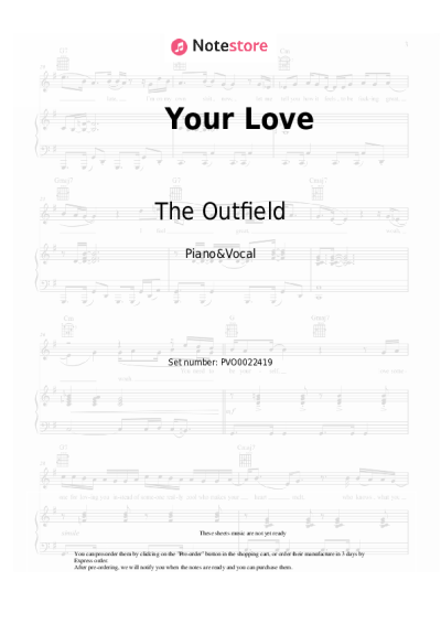 Notas, acordes The Outfield - Your Love