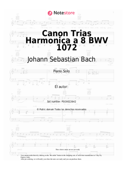 undefined Johann Sebastian Bach - Canon Trias Harmonica a 8 BWV 1072