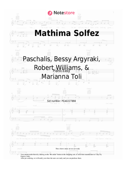 Notas, acordes Paschalis, Bessy Argyraki, Robert Williams, & Marianna Toli - Mathima Solfez