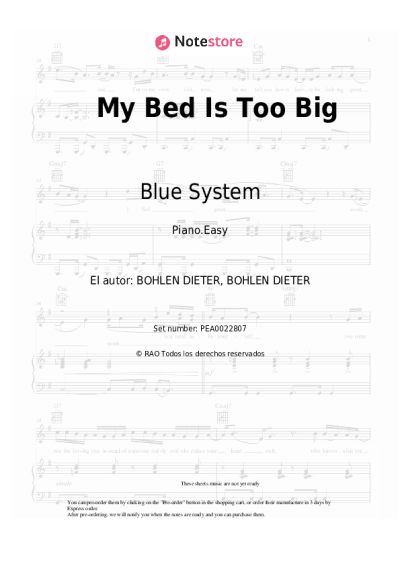 undefined Blue System - My Bed Is Too Big