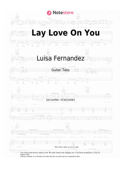 Notas, acordes Luisa Fernandez -  Lay Love On You