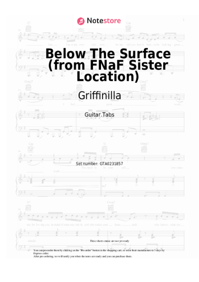 Notas, acordes Griffinilla - Below The Surface (from FNaF Sister Location)
