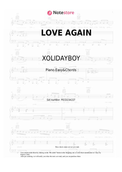 Notas, acordes XOLIDAYBOY - LOVE AGAIN
