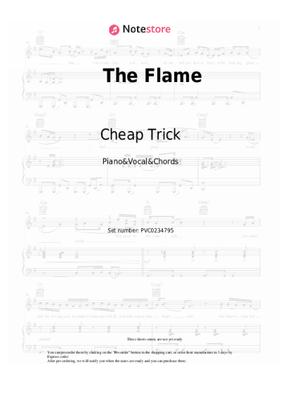 Notas, acordes Cheap Trick - The Flame