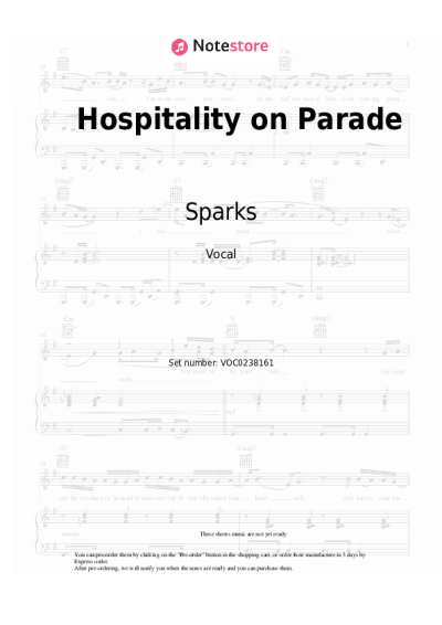 Notas, acordes Sparks - Hospitality on Parade