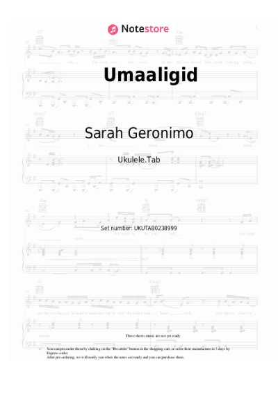 Notas, acordes Sarah Geronimo, SB19 - Umaaligid