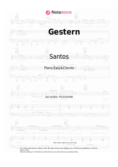 Notas, acordes Santos - Gestern