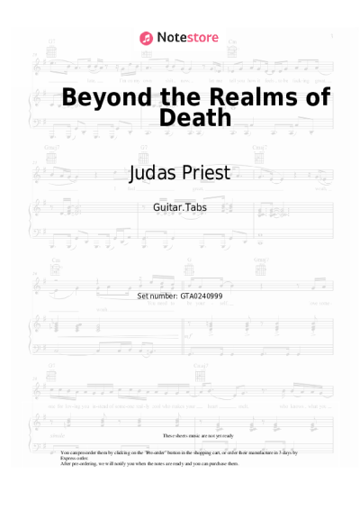 Notas, acordes Judas Priest - Beyond the Realms of Death