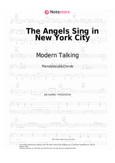 Notas, acordes Modern Talking - The Angels Sing in New York City