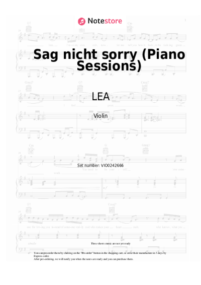undefined LEA - Sag nicht sorry (Piano Sessions)