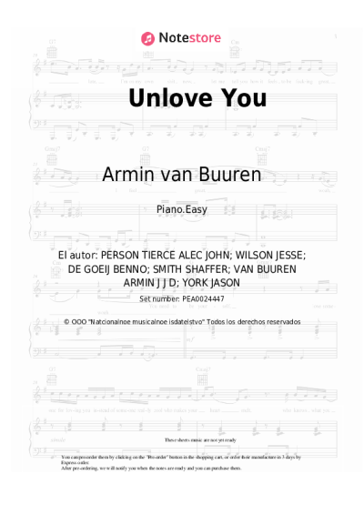 Notas, acordes Armin van Buuren, Ne-Yo - Unlove You