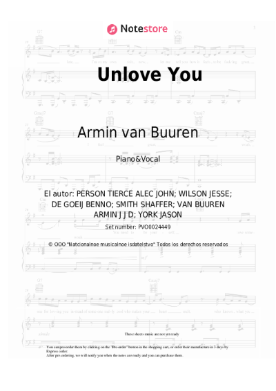 Notas, acordes Armin van Buuren, Ne-Yo - Unlove You