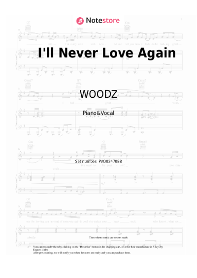 Notas, acordes WOODZ - I'll Never Love Again