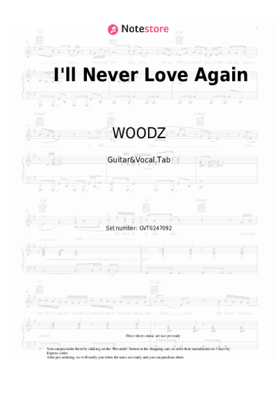 Notas, acordes WOODZ - I'll Never Love Again