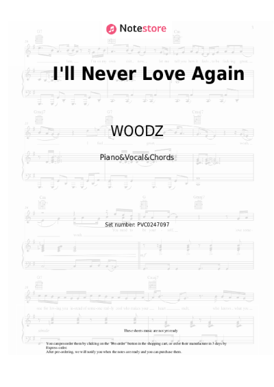 Notas, acordes WOODZ - I'll Never Love Again