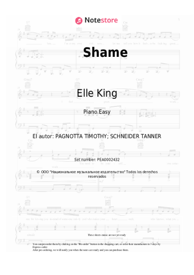 Notas, acordes Elle King - Shame