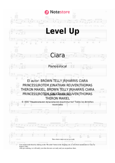 Notas, acordes Ciara, Missy Elliott - Level Up