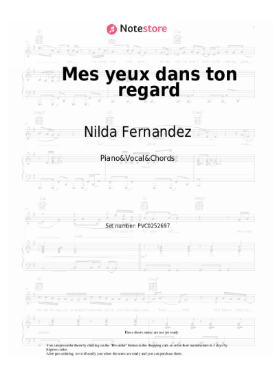 Notas, acordes Nilda Fernandez - Mes yeux dans ton regard