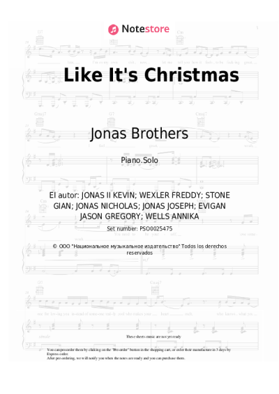 Notas, acordes Jonas Brothers - Like It's Christmas