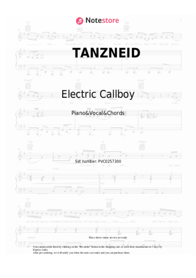 Notas, acordes Electric Callboy - TANZNEID