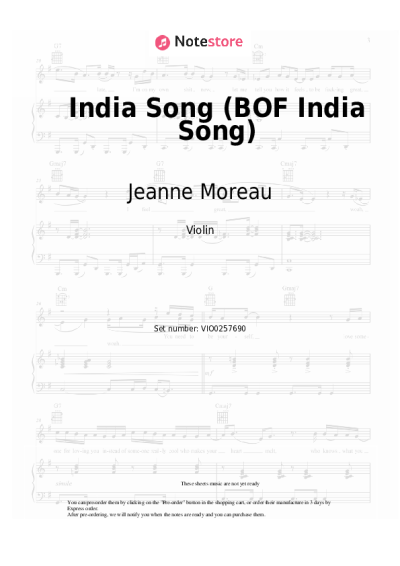 Notas, acordes Jeanne Moreau - India Song (BOF India Song) 