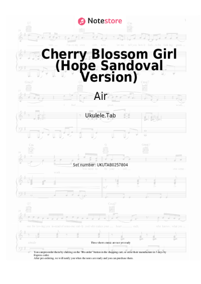 Notas, acordes Air - Cherry Blossom Girl (Hope Sandoval Version)