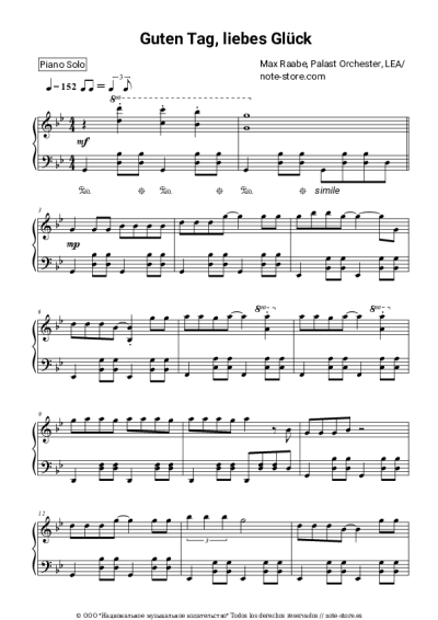 Notas, acordes Max Raabe, Palast Orchester, LEA - Guten Tag, liebes Glück