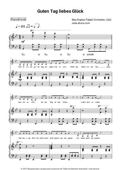 Notas, acordes Max Raabe, Palast Orchester, LEA - Guten Tag, liebes Glück