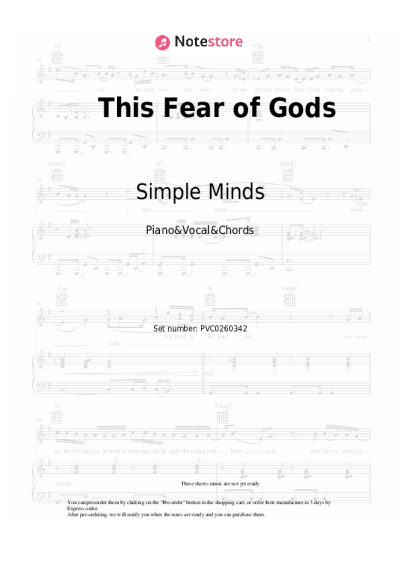 Notas, acordes Simple Minds - This Fear of Gods