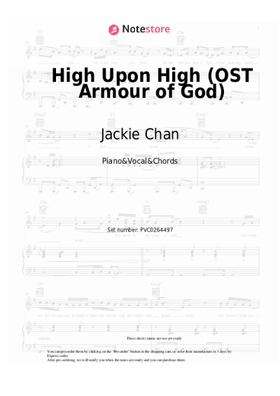 Notas, acordes Jackie Chan - High Upon High (OST Armour of God)