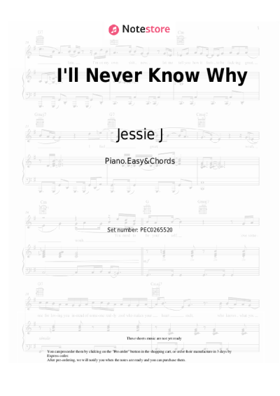 Notas, acordes Jessie J - I'll Never Know Why